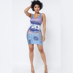 Money Print Bodycon Dress